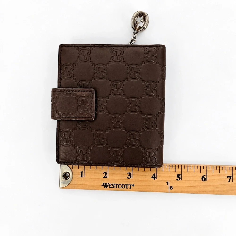Gucci Wallet Mens Brown Guccissima Leather GG Monogram Bifold Luxury Charm